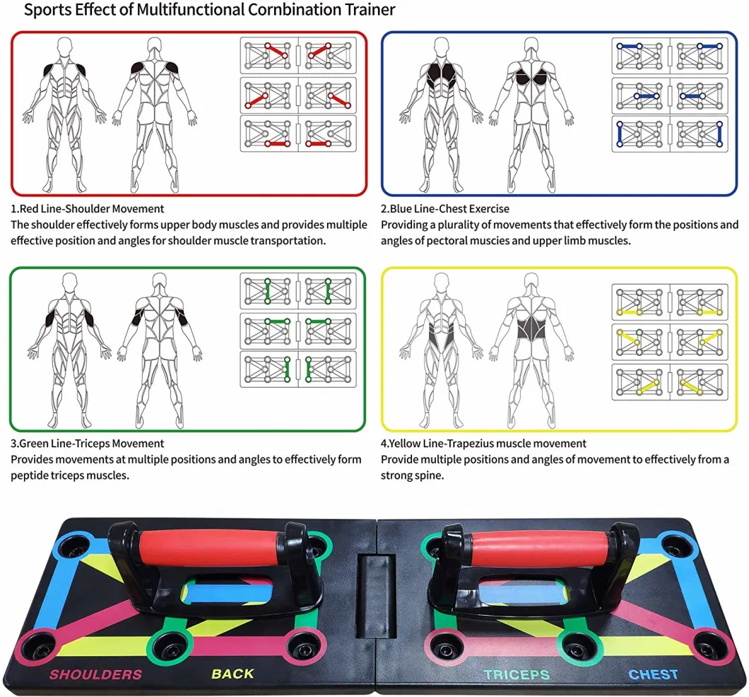 Push up Board System, 12-in-1 Body Building Exercise Tools Workout Push-up Stands, Portable Bracket Board System, for Men Women Home Fitness Training Esg12985